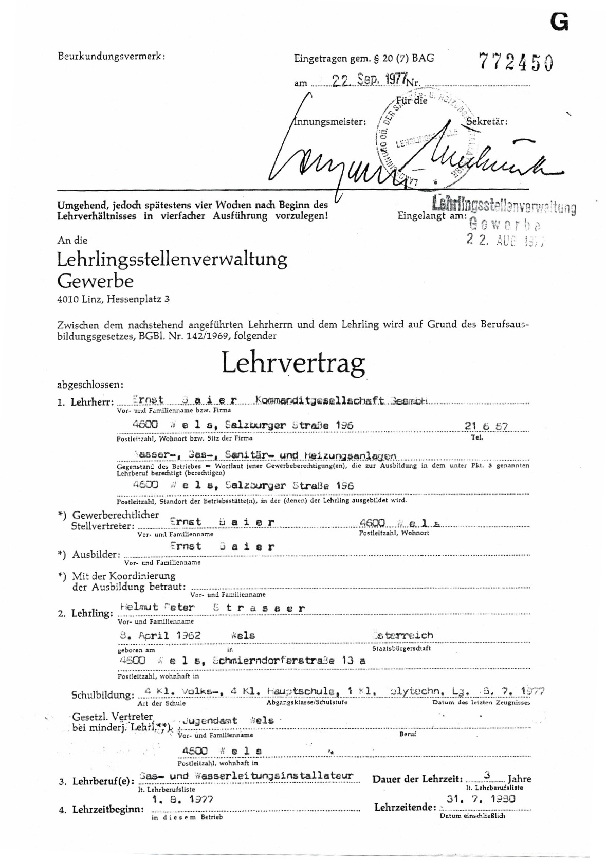 Lehrvertrag
