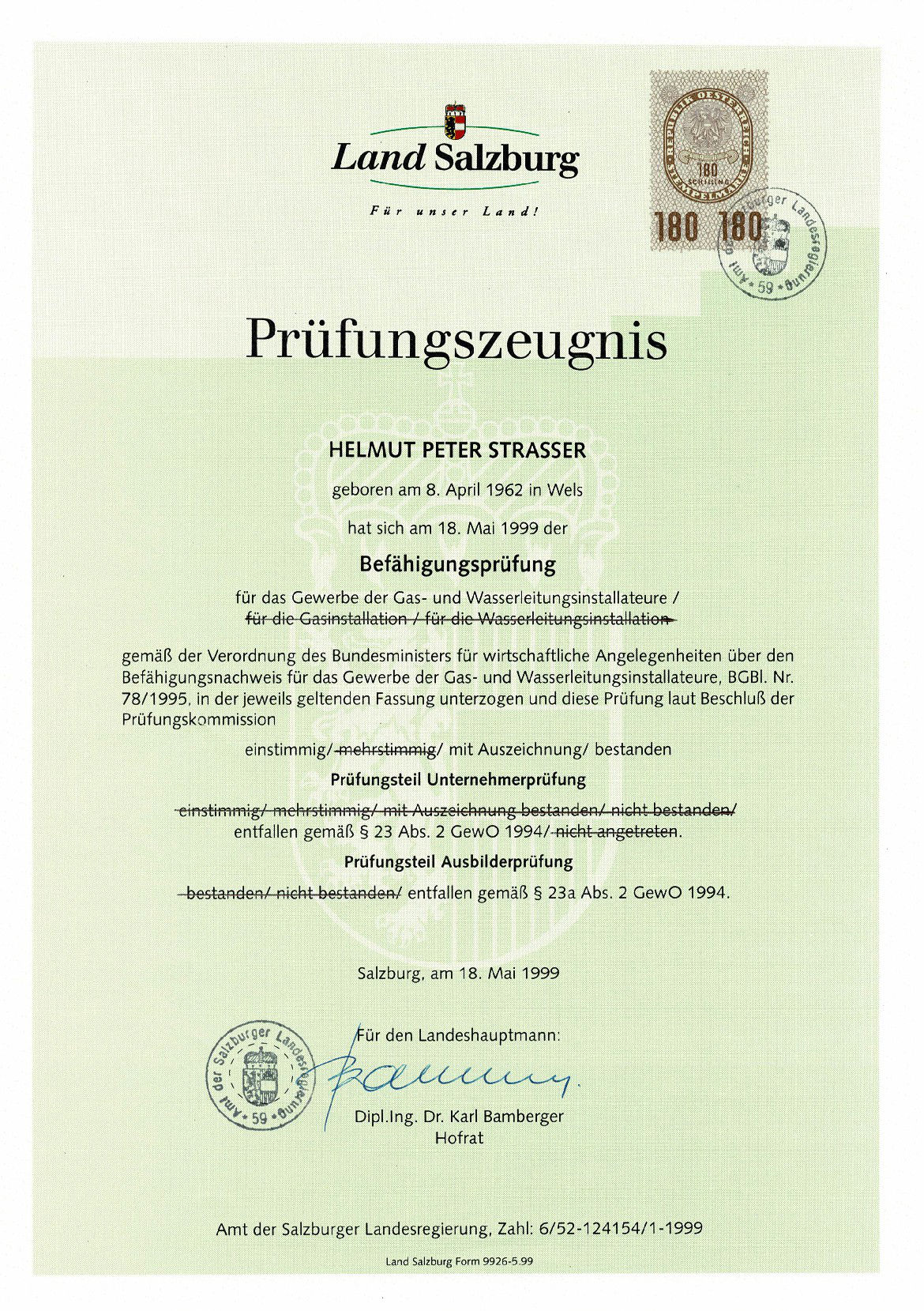 Meisterprüfung GasInstallatuer