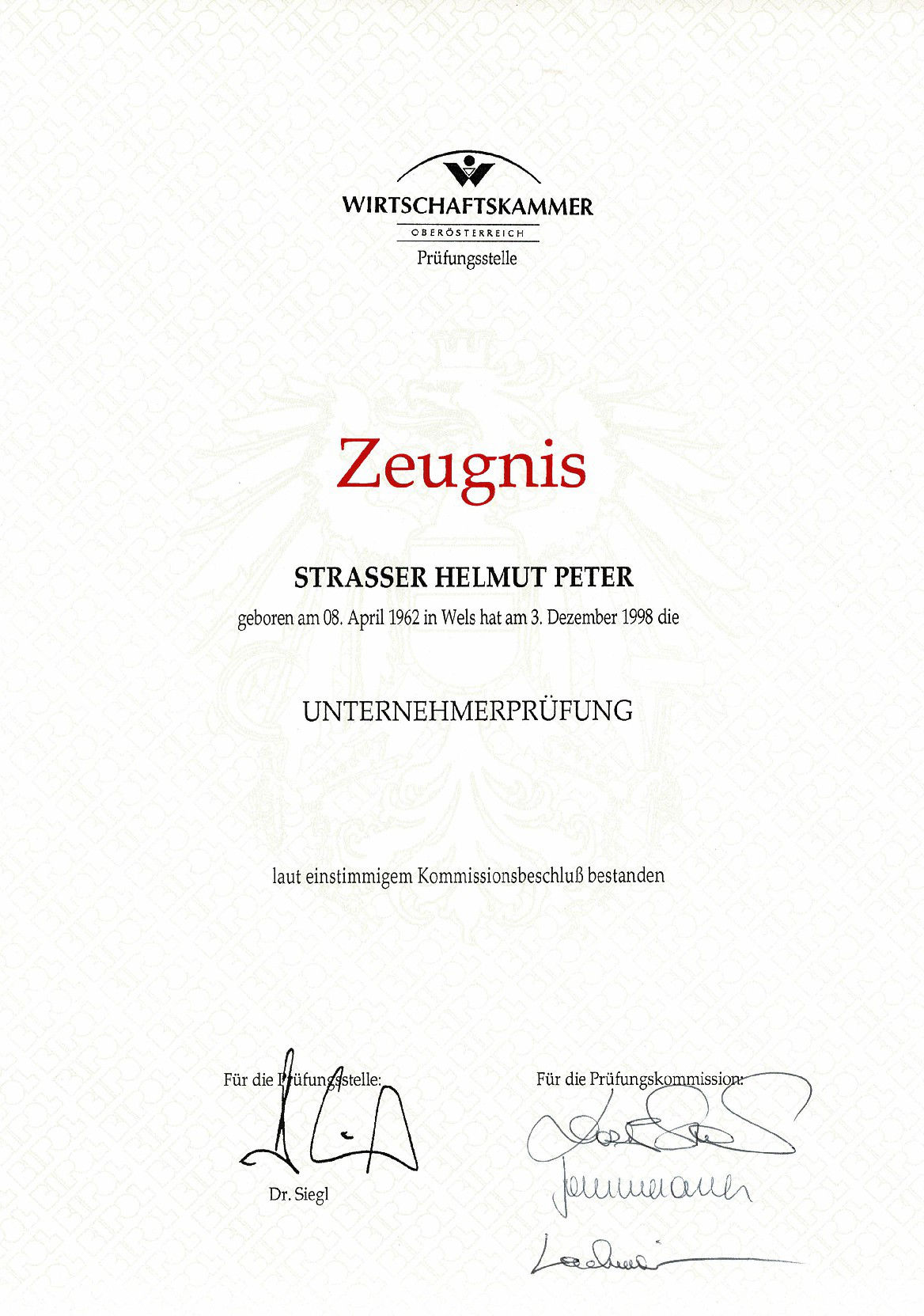 Unternehmerprüfung